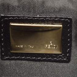 مملوكة مسبقًا Fendi Black/Beige Leather and Canvas Logo Shoulder Bag