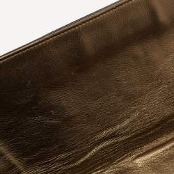 Pre Owned Fendi Black/Gold Leather Chameleon Fold-Over Clutch