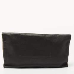 Pre Owned Fendi Black/Gold Leather Chameleon Fold-Over Clutch
