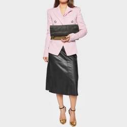 Pre Owned Fendi Black/Gold Leather Chameleon Fold-Over Clutch