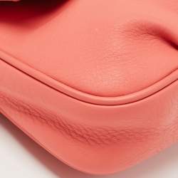 Pre Owned Fendi Coral Orange Leather Mia Shoulder Bag