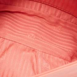 Pre Owned Fendi Coral Orange Leather Mia Shoulder Bag