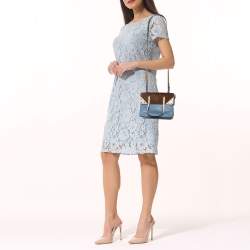 Pre Owned Fendi Tri Color Leather Small Flip Bag