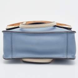 Pre Owned Fendi Tri Color Leather Small Flip Bag