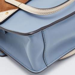 Pre Owned Fendi Tri Color Leather Small Flip Bag