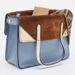 Pre Owned Fendi Tri Color Leather Small Flip Bag