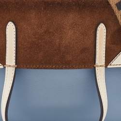 Pre Owned Fendi Tri Color Leather Small Flip Bag