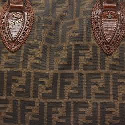 Pre Owned Fendi Tobacco Zucca Canvas and Leather Medium Chef De Jour Tote