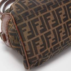 Pre Owned Fendi Tobacco Zucca Canvas and Leather Medium Chef De Jour Tote