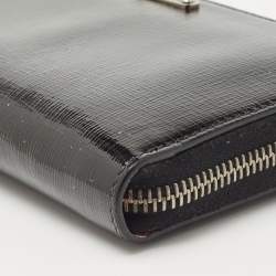 Fendi Black Patent Leather Zip Around Wallet