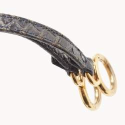 Pre Owned Fendi Dark Green/Black Python Mini Peekaboo Top Handle Bag