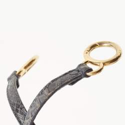 Pre Owned Fendi Dark Green/Black Python Mini Peekaboo Top Handle Bag