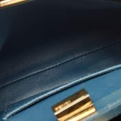 Pre Owned Fendi Dark Green/Black Python Mini Peekaboo Top Handle Bag