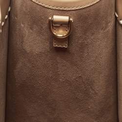 Pre Owned Fendi Beige Leather and Python Medium Sunshine Shopper Tote