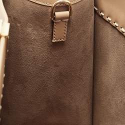 Pre Owned Fendi Beige Leather and Python Medium Sunshine Shopper Tote