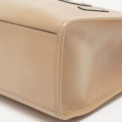 Pre Owned Fendi Beige Leather and Python Medium Sunshine Shopper Tote