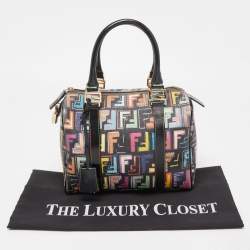 Fendi Multicolor Coated Canvas Forever Bauletto Boston Bag