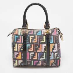 Fendi Multicolor Coated Canvas Forever Bauletto Boston Bag