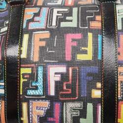 Fendi Multicolor Coated Canvas Forever Bauletto Boston Bag