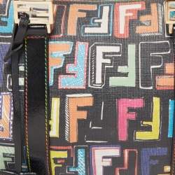 Fendi Multicolor Coated Canvas Forever Bauletto Boston Bag