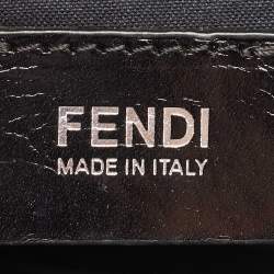 Pre Owned Fendi Black/Silver Textured Leather Small Demi Jour Top Handle Bag