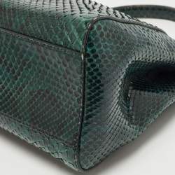 Fendi Green/Black Python Mini Peekaboo Top Handle Bag