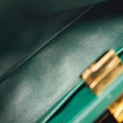 Fendi Green/Black Python Mini Peekaboo Top Handle Bag