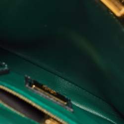 Fendi Green/Black Python Mini Peekaboo Top Handle Bag