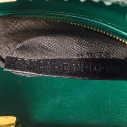 Fendi Green/Black Python Mini Peekaboo Top Handle Bag