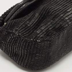 Pre Owned Fendi Black Beaded and Lizard Borderline Clutch