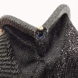 Pre Owned Fendi Black Beaded and Lizard Borderline Clutch