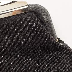 Pre Owned Fendi Black Beaded and Lizard Borderline Clutch