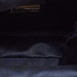 Pre Owned Fendi Black Beaded and Lizard Borderline Clutch