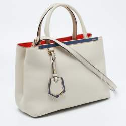 Pre Owned  حقيبة يد فندي ميني 2جور صغيرة جلد بيج