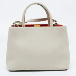 Pre Owned  حقيبة يد فندي ميني 2جور صغيرة جلد بيج