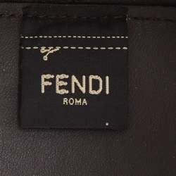 Pre Owned Fendi Tobacco Zucca  Mesh and Leather Mini Mon Tresor Bucket Bag