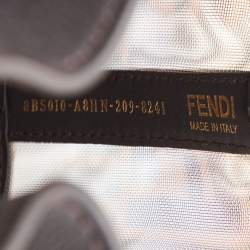 Pre Owned Fendi Tobacco Zucca  Mesh and Leather Mini Mon Tresor Bucket Bag