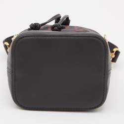 Pre Owned Fendi Tobacco Zucca  Mesh and Leather Mini Mon Tresor Bucket Bag