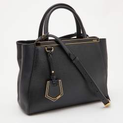 Pre Owned Fendi Black Leather Small 2Jours Tote