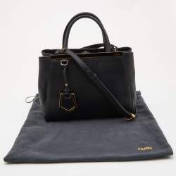 Pre Owned Fendi Black Leather Small 2Jours Tote