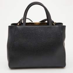 Pre Owned Fendi Black Leather Small 2Jours Tote