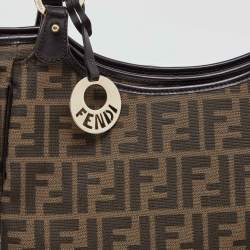 Pre Owned Fendi Tobacco Zucca Canvas and Leather Chef Shopper Tote