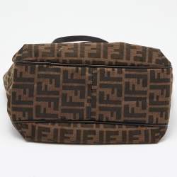 Pre Owned Fendi Tobacco Zucca Canvas and Leather Chef Shopper Tote