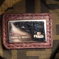 Pre Owned Fendi Two Tone Brown Pebbled Leather Spy Bag