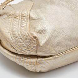 Pre Owned Fendi Gold Holographic Textured Leather Spy Bag