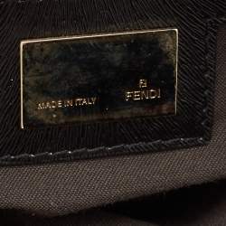 Pre Owned Fendi Black Zucca Canvas Chef Chain Link Hobo