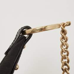 Pre Owned Fendi Black Zucca Canvas Chef Chain Link Hobo