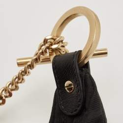 Pre Owned Fendi Black Zucca Canvas Chef Chain Link Hobo