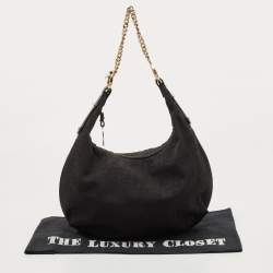 Pre Owned Fendi Black Zucca Canvas Chef Chain Link Hobo