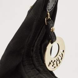Pre Owned Fendi Black Zucca Canvas Chef Chain Link Hobo